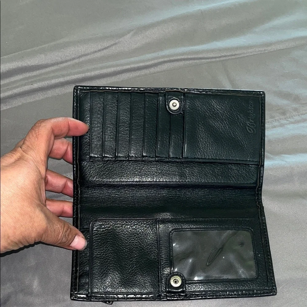 Brighton Brazilian Bree woven leather wallet organizer / clutch w/ Silver Detail